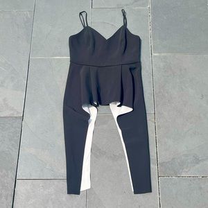 Bardot Spaghetti strap Top Black with White‎ Satin Lining